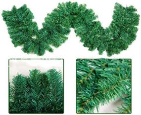 img 2 attached to 🎄 D DASAWAN Greennery Christmas Garland - 9ft x 14in Pine Branches: Perfect Xmas Decor for Indoors & Outdoors with 280 Branches