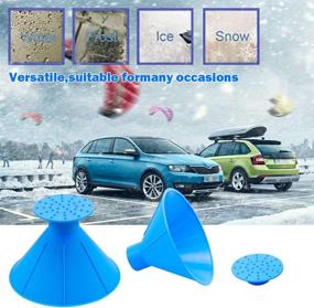 img 1 attached to 2 Pack of Black Cone-Shaped Windshield Ice Scrapers - Round Ice Scraper for Car Windshield Snow Removal, Magic Snow Removal Tool, Snow Shovels