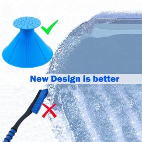 img 3 attached to 2 Pack of Black Cone-Shaped Windshield Ice Scrapers - Round Ice Scraper for Car Windshield Snow Removal, Magic Snow Removal Tool, Snow Shovels