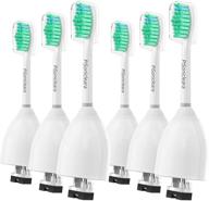 🦷 high-quality replacement toothbrush heads for philips sonicare e-series (6 pack), compatible with elite, essence, advance & more, pisonicleara included logo