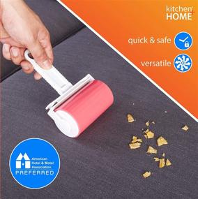 img 2 attached to 🧹 2-Piece Value Set of Sticky Master Lint Roller - Tapeless, Washable, Reusable Lint Remover & Travel-Sized Roller