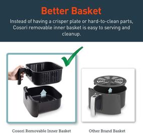 img 2 attached to 🍳 COSORI Air Fryer Replacement Basket 5.8QT - Optimized for COSORI Black CP158-AF, CS158 &amp; CO158 Air Fryers, Non-Stick Dishwasher Safe Fry Basket - C158-FB