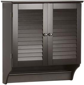 img 4 attached to 🏬 Espresso Wall Cabinet from RiverRidge Ellsworth Collection - Boost Your Storage Space