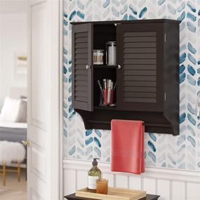 img 3 attached to 🏬 Espresso Wall Cabinet from RiverRidge Ellsworth Collection - Boost Your Storage Space