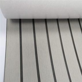 img 1 attached to 🛥️ CHURERSHINING EVA Faux Teak Decking Sheet: Non-Slip Marine Flooring Mat for Boat Yacht, Self-Adhesive Carpet in Light Brown/Grey | 35.4" x 94.5