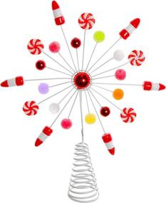 img 4 attached to 🎄 Ornativity Candy Snowflake Tree Topper - Festive Peppermint Candy Cane Snowflakes for Stunning Christmas Tree Decorations