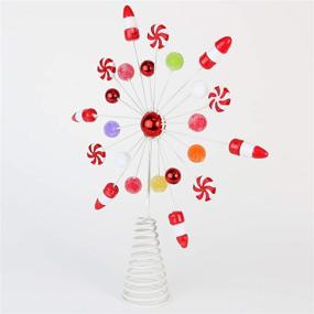 img 1 attached to 🎄 Ornativity Candy Snowflake Tree Topper - Festive Peppermint Candy Cane Snowflakes for Stunning Christmas Tree Decorations