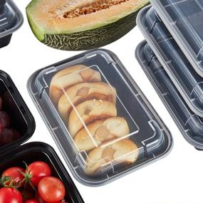 img 2 attached to 🍱 Convenient NutriBox [20 Value Pack]: 1-Compartment 24 OZ Meal Prep Food Containers, BPA-Free, Microwave/Dishwasher/Freezer Safe for School, Work or Trips