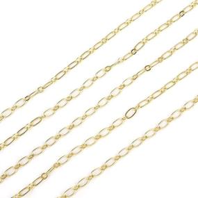 img 4 attached to 🔗 CARAFAST 33ft Solid Brass Cable Chains Link with 20 Lobster Clasps and 50 Jump Rings - Dainty 3.13mm Gold Chain for Jewelry Making