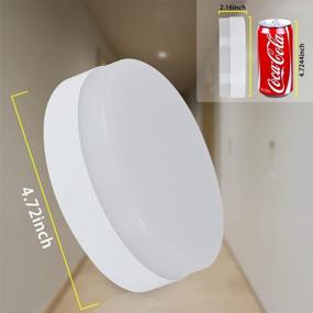 img 2 attached to 💡 12W LED Flush Mount Ceiling Light - Flat Modern Round Lighting Fixture for Laundry Room, Hallway, Bedroom, Basements, Kitchen (Cool White 6000k) by DLLT