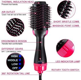 img 1 attached to 4 in 1 Hot Air Brush Styler and Dryer Hair Dryer Volumizer, Hair Dryer Comb Salon Hair Straightener Negative Ion Ceramic Electric Blow Dryer for All Hair Types - Anti-Scald Technology