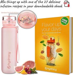 img 1 attached to Hydracy Water Bottle with Time Marker - 500 ml 17 Oz BPA Free - Leak Proof & No Sweat - Gym Bottle with Fruit Infuser - Ideal Fitness or Sports Gift - Rose Gold