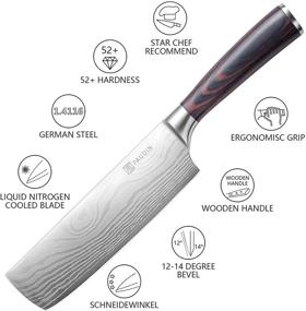 img 2 attached to 🔪 PAUDIN Nakiri Knife - Razor Sharp 7-Inch Meat Cleaver with High Carbon German Stainless Steel Blade - Versatile Asian Chef Knife for Home Kitchen, Ideal for Vegetables - Ergonomic Handle