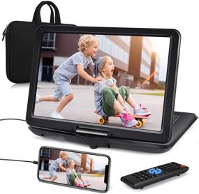 img 4 attached to 📀 NAVISKAUTO 16 Inch Portable DVD Player with HDMI Input, Rechargeable Battery, Free Carry Bag | Support Sync Screen, AV in &amp; Out, 1080P Video MP4 | Last Memory, Region Free