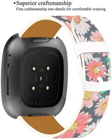 img 1 attached to Bands For Fitbit Sense/Versa 3 Leather &Amp
