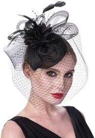 img 4 attached to 👒 Stylish Black Fascinators Headband: Women's Kentucky FM04 Accessories