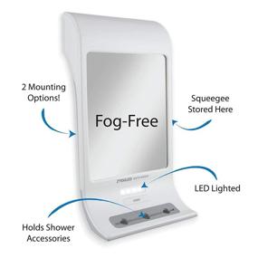 img 3 attached to 🪞 Fogless LED Lighted Shower Mirror: Achieve Fog-Free Shaving with Zadro's Secure Hold Mounting in White (ZW20TW)