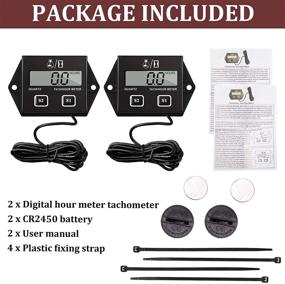 img 1 attached to 🕐 Digital Hour Meter Tachometer for Small Engines - Replaceable Battery, Waterproof - Ideal for Lawn Mowers, Tractors, Generators, Snowmobiles, Chainsaws, Motorcycles - 2 Stroke, 4 Stroke Compatibility