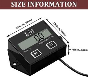 img 2 attached to 🕐 Digital Hour Meter Tachometer for Small Engines - Replaceable Battery, Waterproof - Ideal for Lawn Mowers, Tractors, Generators, Snowmobiles, Chainsaws, Motorcycles - 2 Stroke, 4 Stroke Compatibility