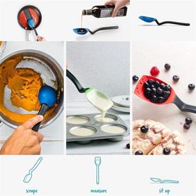 img 3 attached to 🥄 Dreamfarm Supoon: Non-Stick Silicone Scraping Spoon with Measuring Lines - Classic Blue for Cooking