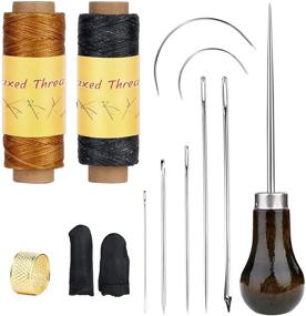 img 4 attached to Leather Sewing Waxed Thread Kit with Upholstery Needles, Sewing Awl, Finger Cot, Thimble - Perfect for Leather DIY Stitching, Repair, and Sewing by BUTUZE