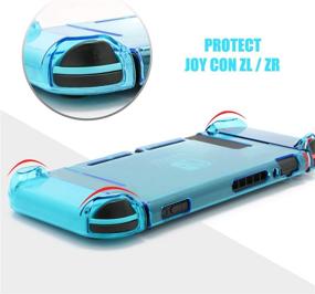 img 1 attached to 🎮 Nintendo Switch Dockable Case - Protective Blue Case with Tempered Glass Screen Protector, 6 Joy Stick Covers Included, Perfect Fit for Dock Station