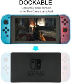 img 3 attached to 🎮 Nintendo Switch Dockable Case - Protective Blue Case with Tempered Glass Screen Protector, 6 Joy Stick Covers Included, Perfect Fit for Dock Station