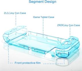 img 2 attached to 🎮 Nintendo Switch Dockable Case - Protective Blue Case with Tempered Glass Screen Protector, 6 Joy Stick Covers Included, Perfect Fit for Dock Station