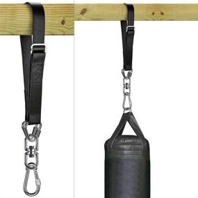 img 3 attached to 💪 Dolibest Heavy Bag Strap Hanger with Swivel and Carabiner, Ideal for Home Gym Training Workout Fitness Conditioning – Pull Ups, Dips Exercises Equipment (Black/Camouflage)