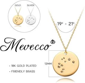 img 1 attached to 🌌 Mevecco Zodiac Constellation Gold Necklace - 12 Astrology Signs Engraved Coin Disc Pendant | Personalized Horoscope Jewelry with 18K Gold Plated Chain | Dainty and Simple