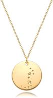 🌌 mevecco zodiac constellation gold necklace - 12 astrology signs engraved coin disc pendant | personalized horoscope jewelry with 18k gold plated chain | dainty and simple logo