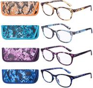 👓 eyeguard fashion readers for women - colorful pack of 4 quality reading glasses logo