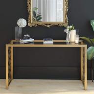 cosmopolitan cosmoliving juliette console table - gold metal frame with glass top логотип