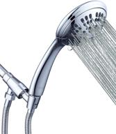 🚿 g-promise high pressure hand held shower head with 6 spray settings and solid brass arm mount - chrome finish logo