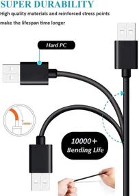 img 2 attached to 🔌 KAHEAUM 10FT Micro USB Cable Fast Charge Quick Data Transfer Android Charger Durable Cord for Kindle Fire, Samsung Galaxy S6 S7/Tablet, LG, PS4 - Black