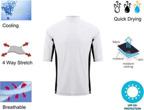 img 2 attached to 👕 Quick Dry UPF 50 Men's Short Sleeve Rash Guard | Perfect Fit Swim Shirts for Beach & Water Sports Trip