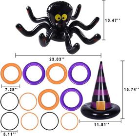 img 2 attached to 🎃 Halloween Ring Toss Game - Inflatable Spiders and Witch’s Hat - Fun Kids Party Game for Indoors/Outdoors - Halloween Party Favors (Black-Halloween)