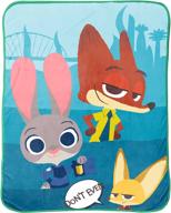 🐰 zootopia bunny ears plush throw blanket, 50" x 60", disney/pixar logo