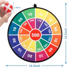 img 1 attached to Fundia Kids Games: 14.2 inch Dart Board Set with Sticky Balls - Safe Indoor Outdoor Games for Kids - Perfect Toys for 3-10 Year Old Boys & Girls - Ideal Christmas & Birthday Gifts