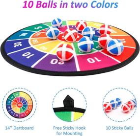 img 3 attached to Fundia Kids Games: 14.2 inch Dart Board Set with Sticky Balls - Safe Indoor Outdoor Games for Kids - Perfect Toys for 3-10 Year Old Boys & Girls - Ideal Christmas & Birthday Gifts