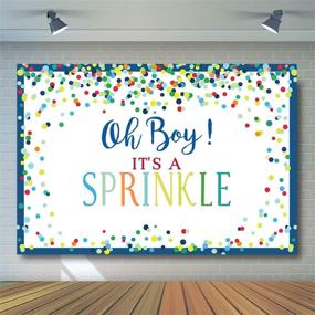 img 2 attached to 🍩 COMOPHOTO 7x5ft Boy Baby Shower Backdrop Donut Theme - Colorful Dots Confetti Sprinkle Birthday Decorations Photography Background with Cake Table Banner Supplies