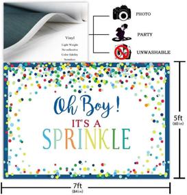 img 3 attached to 🍩 COMOPHOTO 7x5ft Boy Baby Shower Backdrop Donut Theme - Colorful Dots Confetti Sprinkle Birthday Decorations Photography Background with Cake Table Banner Supplies