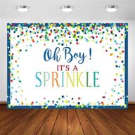 🍩 comophoto 7x5ft boy baby shower backdrop donut theme - colorful dots confetti sprinkle birthday decorations photography background with cake table banner supplies logo