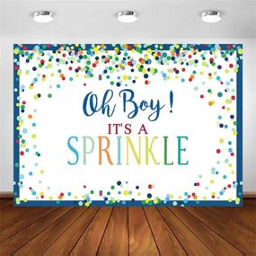 img 4 attached to 🍩 COMOPHOTO 7x5ft Boy Baby Shower Backdrop Donut Theme - Colorful Dots Confetti Sprinkle Birthday Decorations Photography Background with Cake Table Banner Supplies