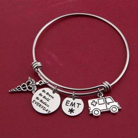 img 3 attached to 💉 SEIRAA EMT Caduceus Bracelet - Ideal EMT Gift for Nurses/Doctors - Ambulance Charm Jewelry for Medical Professionals