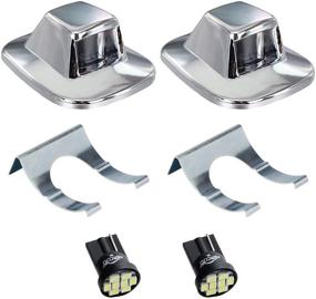 img 4 attached to HERCOO LED License Plate Light Lamp Lens Bulbs with Chrome Truck Rear Housing - Compatible with 1992-1994 Blazer, 1988-1999 C1500 K1500 Suburban Tahoe, GMC Sonoma, Yukon - Pack of 2, White