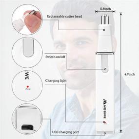 img 3 attached to 🔌 Miserwe Dual Edge Blade USB Rechargeable Nose Hair Trimmer - Painless Electric Trimmer for Men and Women, Nose and Ear Hair Grooming