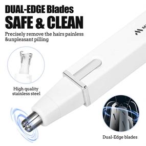 img 2 attached to 🔌 Miserwe Dual Edge Blade USB Rechargeable Nose Hair Trimmer - Painless Electric Trimmer for Men and Women, Nose and Ear Hair Grooming