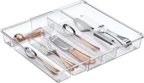 img 1 attached to Efficiently Organize Your Kitchen with the iDesign Linus Expandable Drawer Organizer - Clear