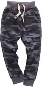 img 4 attached to KISBINI Cotton Camouflage Sweatpants Children